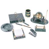 Набор настольный Delucci 9 предметов, зеленый мрамор Набор настольный Delucci 9 предметов, зеленый мрамор
