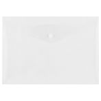 Папка-конверт на кнопке СТАММ А4, 150мкм, пластик, прозрачная, бесцветная