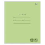 Тетрадь 12л., клетка BG "Однотонная", зеленая