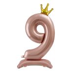 Воздушный шар, 88 см, MESHU, цифра 9, розовый, фольгированный Воздушный шар, 88 см, MESHU, цифра 9, розовый, фольгированный