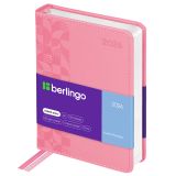 Ежедневник датированный 2026г., А6, 184л., кожзам, Berlingo "Vivella Prestige", розовый