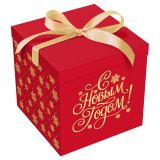 Коробка складная подарочная MESHU "Новогодняя классика", красн, (28*28*28см), с лентой, отд фольгой Коробка складная подарочная MESHU "Новогодняя классика", красн, (28*28*28см), с лентой, отд фольгой