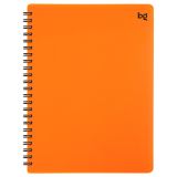 Тетрадь 48л., А5, клетка на гребне BG "Неон", пластиковая обложка, оранжевая