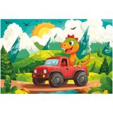 Пазл  24 эл. Maxi ТРИ СОВЫ "Динозавр в грузовике"