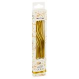 Свечи для торта с держателями MESHU "Wave gold", 15см, 6шт