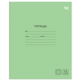 Тетрадь 12л., узкая линия BG "Однотонная", зеленая