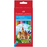 Карандаши цветные Faber-Castell "Замок", 12цв., шестигр., заточ., картон, европодвес Карандаши цветные Faber-Castell "Замок", 12цв., шестигр., заточ., картон, европодвес