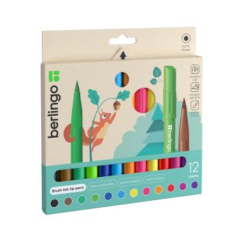 Фломастеры с кистевым пишущим узлом Berlingo 