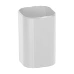 Подставка-стакан СТАММ "Фаворит", пластиковая, квадратная, белая