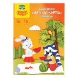 Картон цветной А4 двустор., Мульти-Пульти, 16л., 16цв., мелованный, в папке, "Приключения Енота" Картон цветной А4 двустор., Мульти-Пульти, 16л., 16цв., мелованный, в папке, "Приключения Енота"