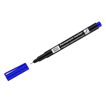 Маркер перманентный OfficeSpace синий, тонкий металл. наконечник, 0,5мм
