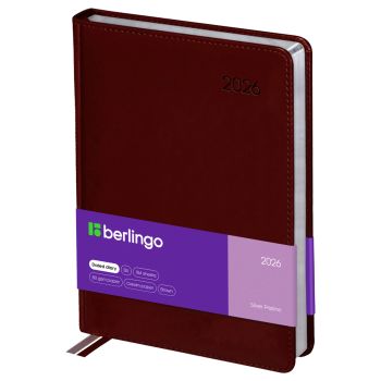 Ежедневник датированный 2026г., А4-(В5), 184л., кожзам, Berlingo 