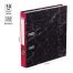 Папка-регистратор OfficeSpace, 50мм, мрамор, черная, красный корешок, нижний метал. кант