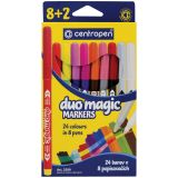 Фломастеры меняющие цвет Centropen "Duo Magic", 08цв.+2, 10шт., 24цв., картон, европодвес Фломастеры меняющие цвет Centropen "Duo Magic", 08цв.+2, 10шт., 24цв., картон, европодвес