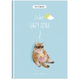 Скетчбук 120л., А5 BG "Кот с попкорном", 7БЦ, матовая ламинация, трехцветный тонированный блок, 80г/м2