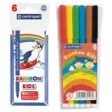 Фломастеры Centropen "Rainbow Kids", 06цв., трехгранные, смываемые, ПВХ Фломастеры Centropen "Rainbow Kids", 06цв., трехгранные, смываемые, ПВХ