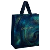 Пакет подарочный 26*32*12см MESHU "Северное сияние", фольга, блестки