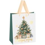 Пакет подарочный 18*23*10см MESHU "Christmas mood", фольга,   матовая ламинация