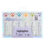 Набор текстовыделителей MESHU "Cute Paws" 06цв., пастельные цвета, 1-5мм, ПВХ бокс с европодвесом