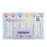 Набор текстовыделителей MESHU "Cute Paws" 06цв., пастельные цвета, 1-5мм, ПВХ бокс с европодвесом