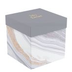 Коробка складная подарочная MESHU "Мрамор", (15*15*15см), отд фольгой Коробка складная подарочная MESHU "Мрамор", (15*15*15см), отд фольгой