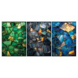 Тетрадь 80л., А4, клетка BG "Витраж", глянцевая ламинация, тиснение фольгой