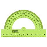 Транспортир 10см, 180° СТАММ, пластиковый, прозрачный, зеленый неон Транспортир 10см, 180° СТАММ, пластиковый, прозрачный, зеленый неон