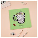 Записная книжка 170*170мм 40л. на скрепке MESHU "Milk pool", soft-touch ламинация, выборочный УФ-лак, блок без линовки, 80г/м2