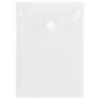Папка-конверт на кнопке СТАММ А6 (105*148мм), 150мкм, пластик, прозрачная, бесцветная