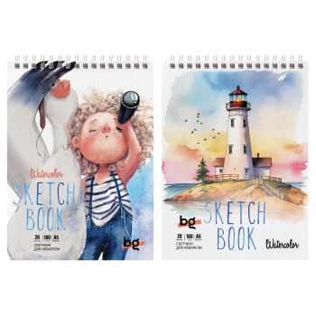 Скетчбук для акварели 20л., А5 BG 