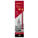 Набор карандашей ч/г Красин "1926" 12шт., 2Т(H)-2М(B),  КЕДР,  заточен., карт.пенал, европодвес