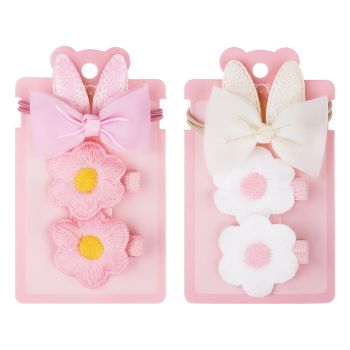 Набор аксессуаров для волос MESHU, резинка 1шт., диаметр 5см, заколки 2шт.,4см, ассорти, европодвес