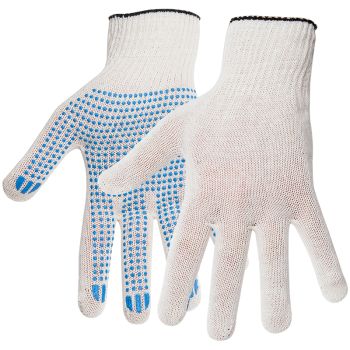 Перчатки х/б 10 класс OfficeClean, эконом, с точечным ПВХ, 3 нитки, белый, (30-32г), 82 текс Перчатки х/б 10 класс OfficeClean, эконом, с точечным ПВХ, 3 нитки, белый, (30-32г), 82 текс