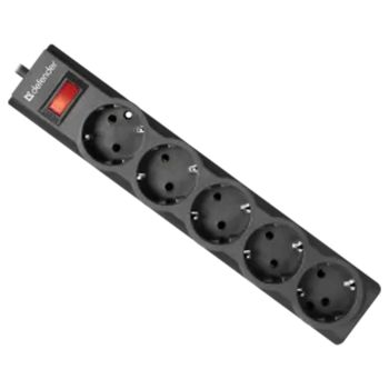 Сетевой фильтр Defender ES largo 5 розеток 5м. черный Сетевой фильтр Defender ES largo 5 розеток 5м. черный