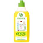 Средство для мытья посуды и игрушек Synergetic "Лимон", антибакт., концентрат, без дозатора, 500мл