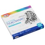 Пластилин Гамма "Классический", 10 белых+2 черных брус., 240г, со стеком, картон. упаковка
