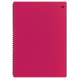 Тетрадь 80л., А4 клетка на гребне BG "Неон", пластиковая обложка, розовый