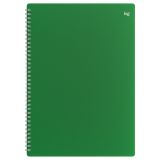 Тетрадь 80л., А4 клетка на гребне BG "База", пластиковая обложка, зеленый