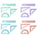 Набор чертежный малый Berlingo "Instinct" (треуг. 2шт., линейка 15см, транспортир), ассорти