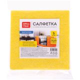 Салфетки для уборки OfficeClean, набор 5шт., вискоза, 30*30см, ассорти