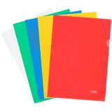 Папка-уголок СТАММ А4, 180мкм, пластик, прозрачная, ассорти