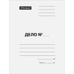 Скоросшиватель OfficeSpace "Дело", картон немелованный, 220г/м2, белый, пробитый, до 200л.