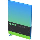 Записная книжка А5 80л., кожзам, Berlingo "Radiance", синий срез, голубой/зеленый градиент