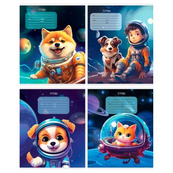 Тетрадь 12л., косая линия c доп. горизонтальной BG 