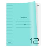 Тетрадь 12л., линия BG "Однотонный. Неон", пластиковая обложка, неон голубой