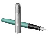 Ручка перьевая Parker "Sonnet Sand Blasted Metal&Green Lacquer" черная, 0,8мм, подарочная упаковка Ручка перьевая Parker "Sonnet Sand Blasted Metal&Green Lacquer" черная, 0,8мм, подарочная упаковка