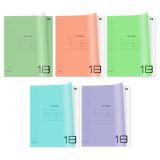 Тетрадь 18л., линия BG "Однотонный. Микс", пластиковая обложка