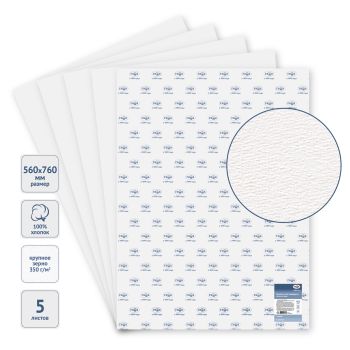 Бумага для акварели, 5л., 560*760мм, Гамма 