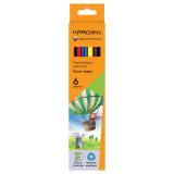 Карандаши цветные Красин "Поле чудес", 06цв., трехгр., заточен., картон, европодвес