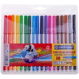 Фломастеры Centropen "Colour World", 18цв., трехгранные, смываемые, блистер Фломастеры Centropen "Colour World", 18цв., трехгранные, смываемые, блистер